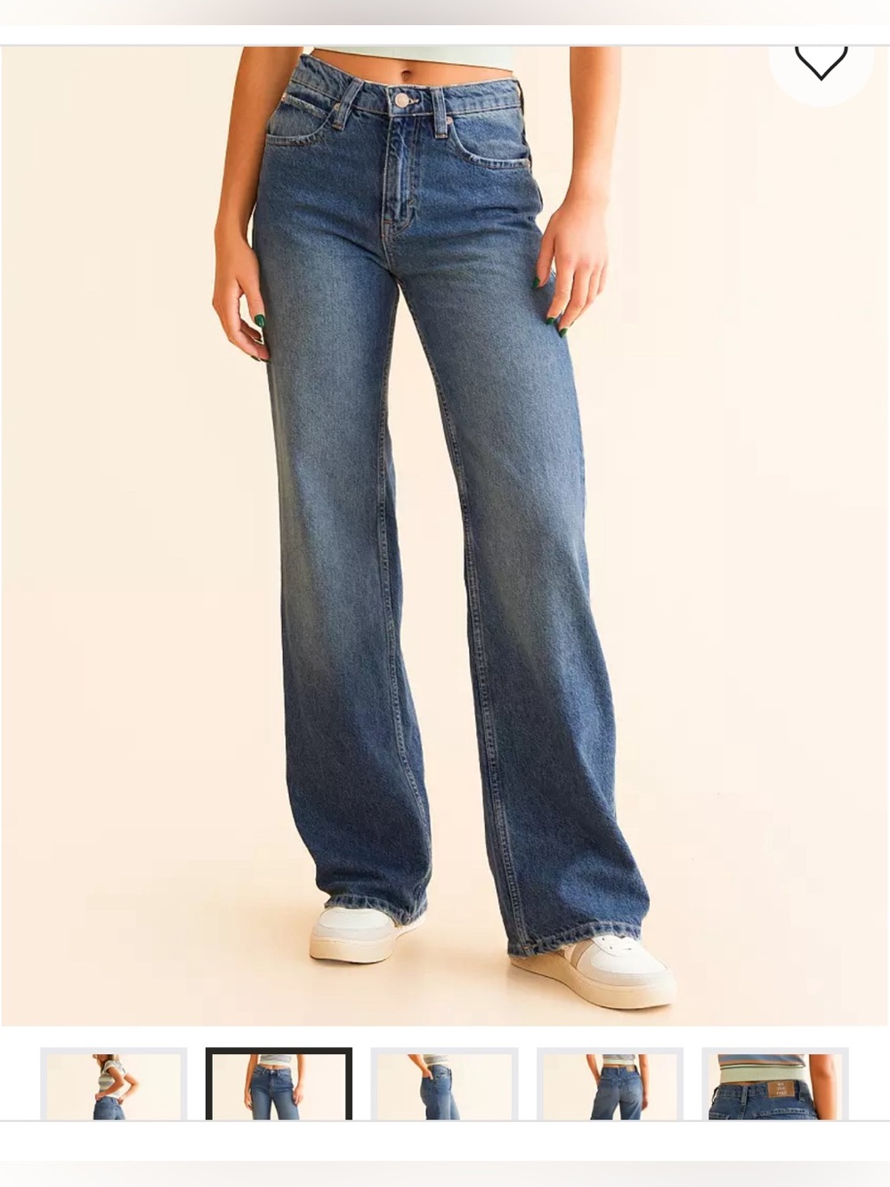 Free people tinsley high rise baggy straight jean in hazey blue.